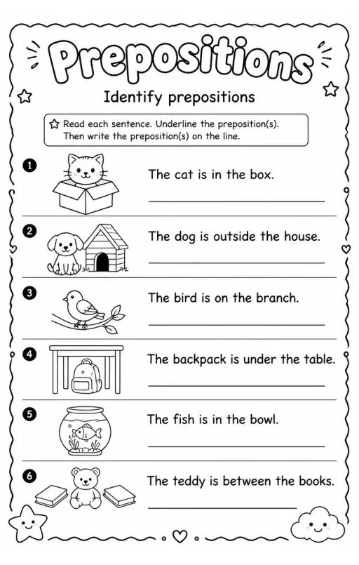 Identify prepositions