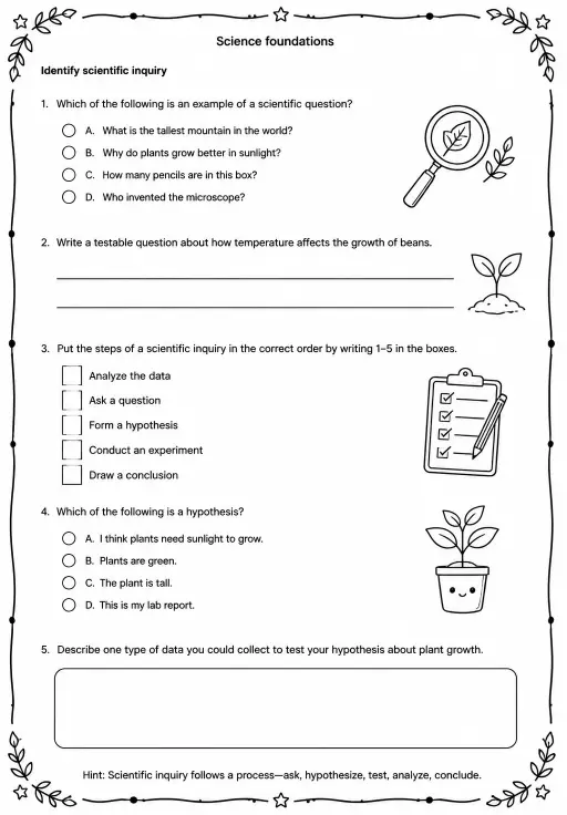 Identify scientific inquiry