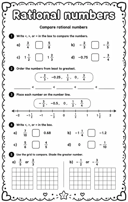 Compare rational numbers