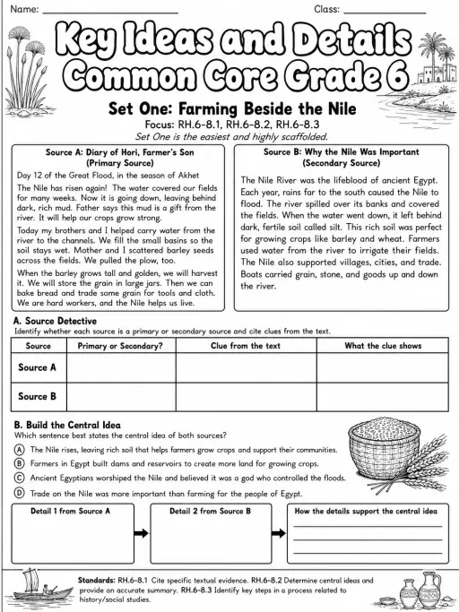 Key Ideas and Details Common Core Grade 6
