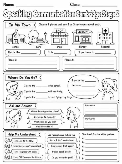 Speaking Communication Cambridge Stage 2