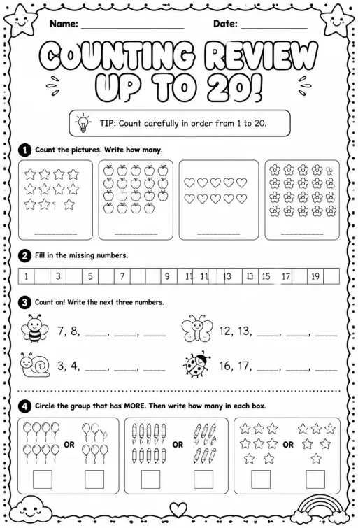 Counting review - up to 20
