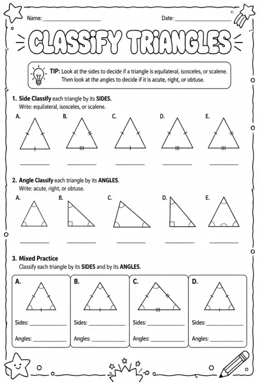 Classify triangles