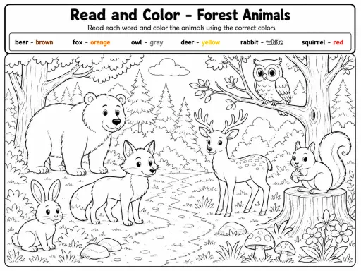 Grade 3 Read and Color Vocabulary Worksheet Pack - Set 3