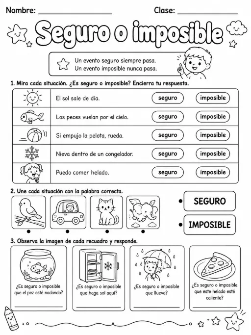 4.º grado - repaso mixto: probabilidad - Paquete de fichas