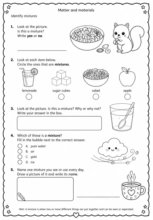 Identify mixtures
