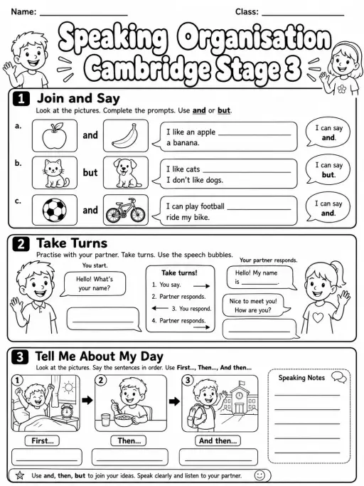 Speaking Organisation Cambridge Stage 3