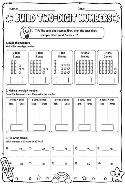 Build two-digit numbers