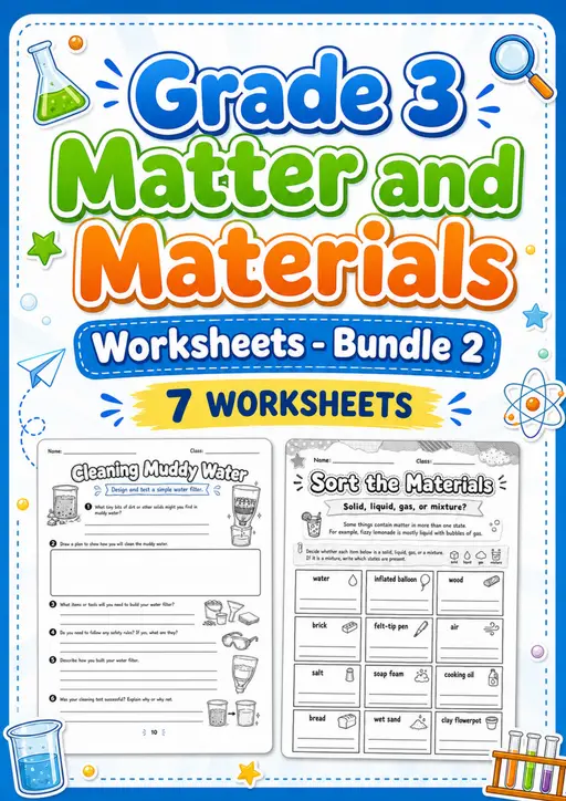 Grade 3 Matter and Materials Worksheets - Pack 2
