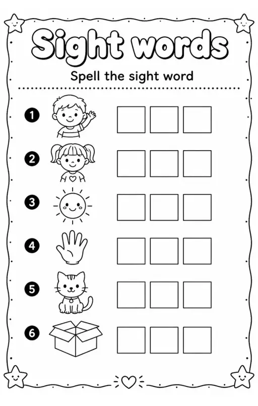Spell the sight word