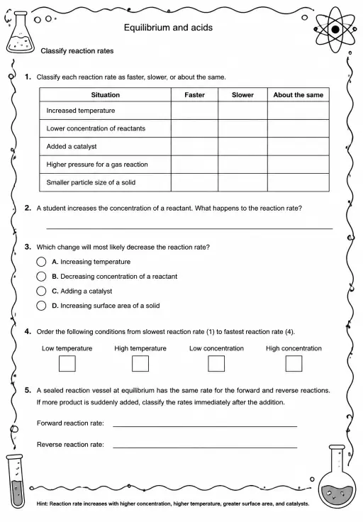 Classify reaction rates