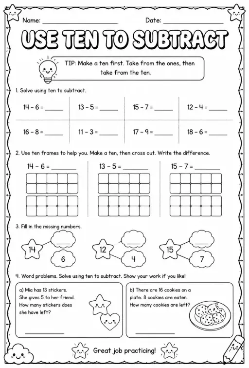 Use ten to subtract
