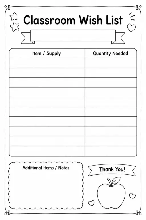 Classroom Wish List