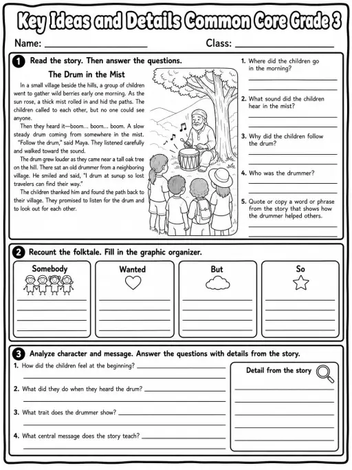 Key Ideas and Details Common Core Grade 3