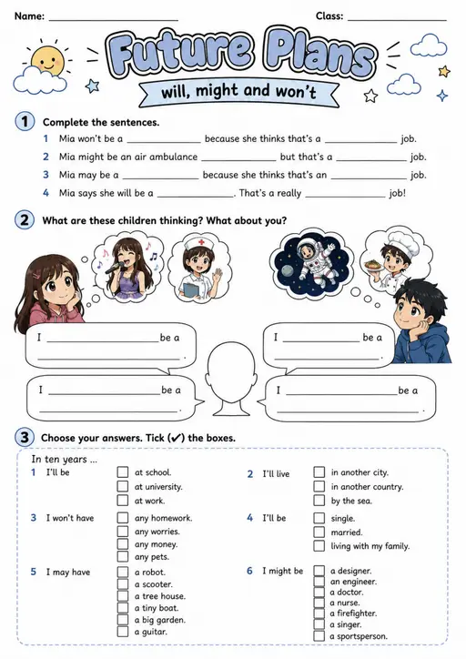 Cambridge Flyers - Future Plans | Free Worksheet