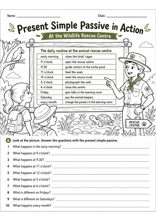 Present Simple Passive In Action | Grade 5 Grammar Worksheet
