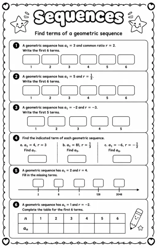 Find terms of a geometric sequence