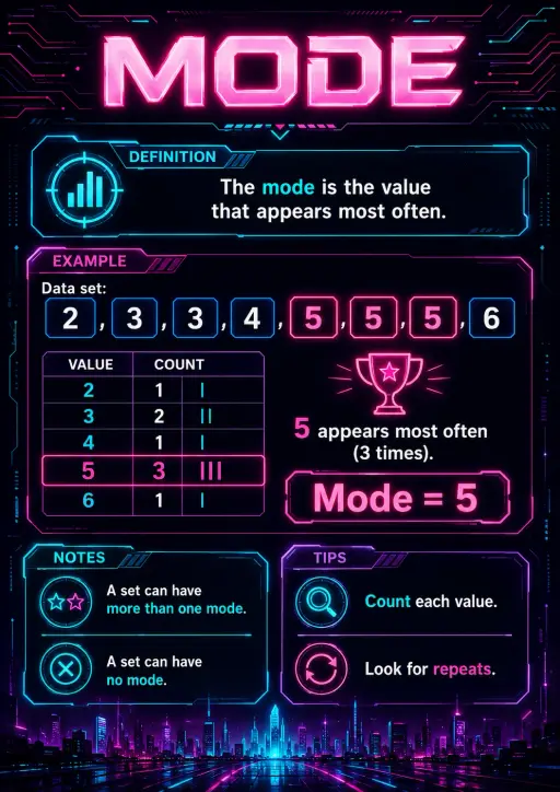 Mode Data and Statistics Infographic