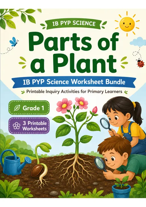 Parts of a Plant Worksheets | Grade 1 PYP Science