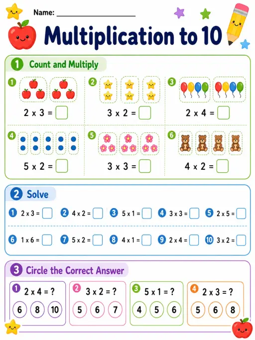 Multiplication to 10