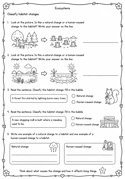 Classify habitat changes
