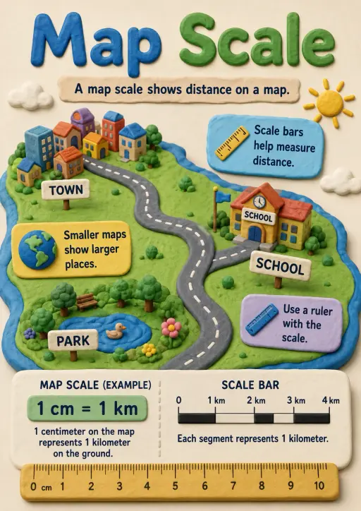 Map Scale Map Skills Infographic