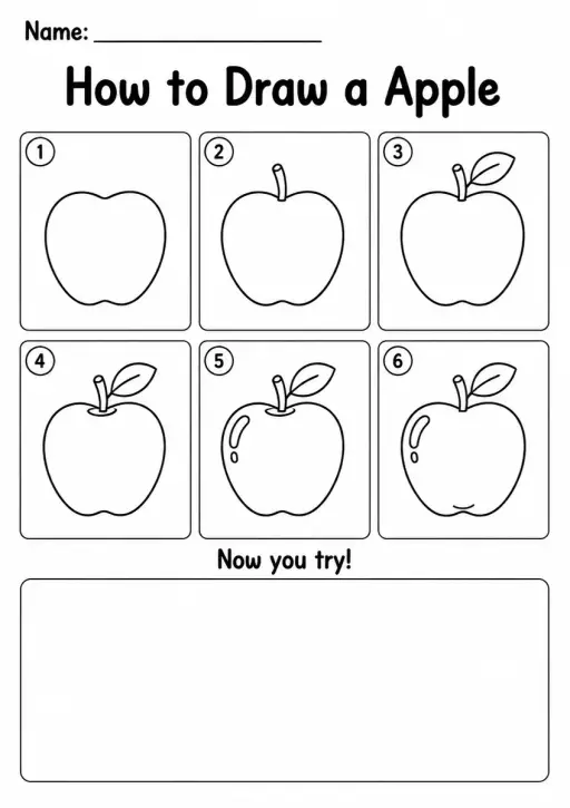 How to Draw a Apple — Grade 2