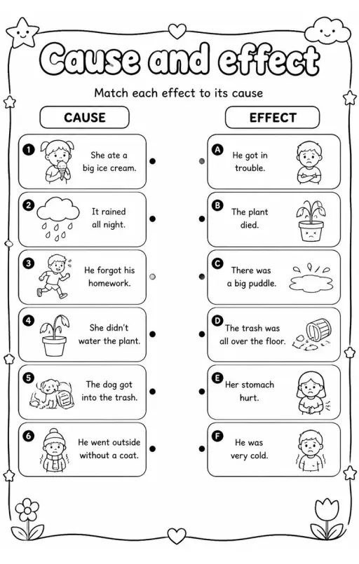 Match each effect to its cause