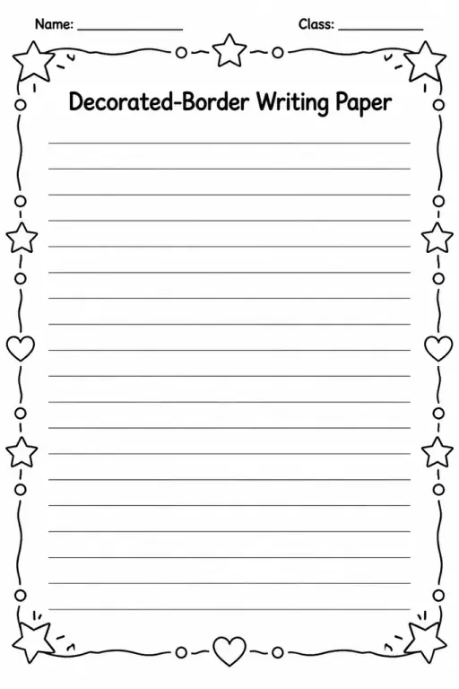 Decorated-Border Writing Paper