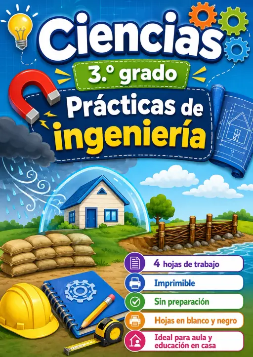 3.º grado - Prácticas de ingeniería - Paquete de ciencias en español