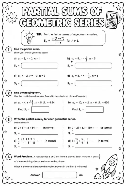 Partial sums of geometric series