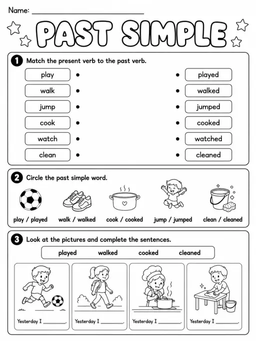 Past Simple Worksheet Pack