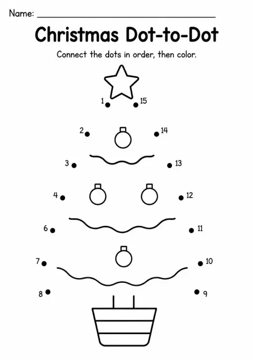 Christmas Dot-to-Dot — Kindergarten