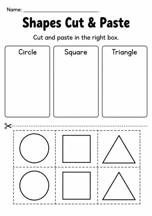 Shapes Cut & Paste — Grade 1
