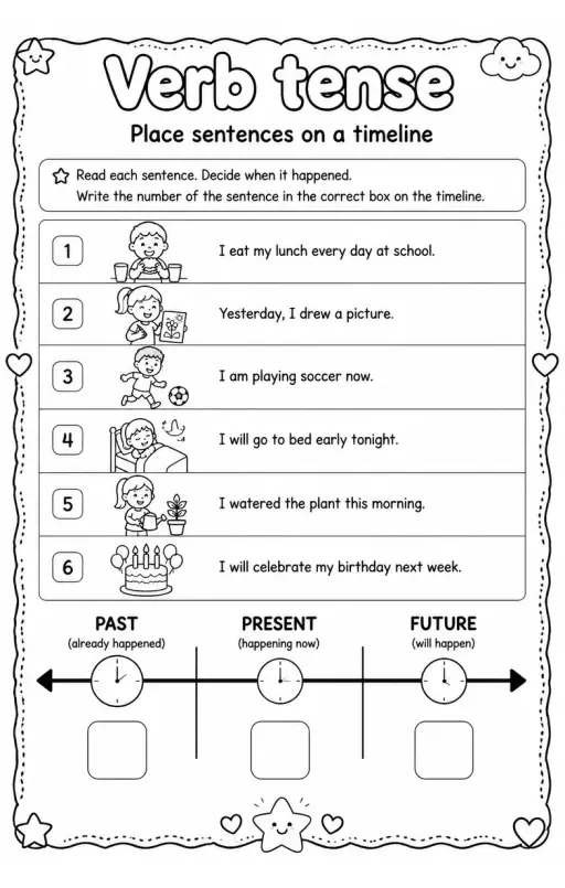 Place sentences on a timeline