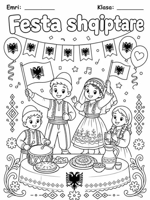 Festa shqiptare - Faqe ngjyrosjeje