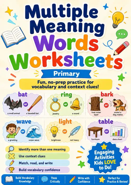 Multiple Meaning Words Worksheets Worksheet Pack