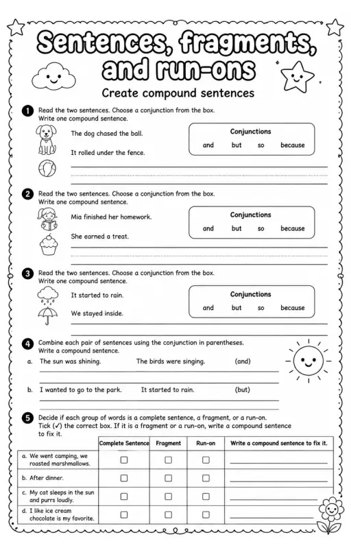 Create compound sentences