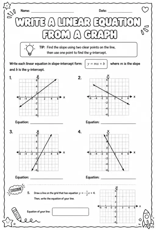Write a linear equation from a graph