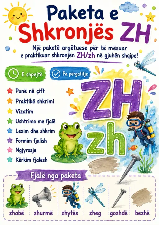 Albanian Letter Zh Phonics Worksheets Pack