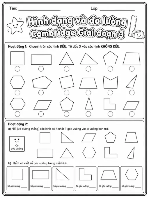 Phép cộng Cambridge Giai đoạn 3 - Gói bài tập 05