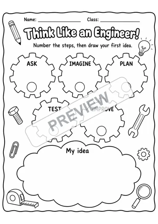 STEM Engineering Mega Worksheet Pack | 9 Activities | Grades 2-5