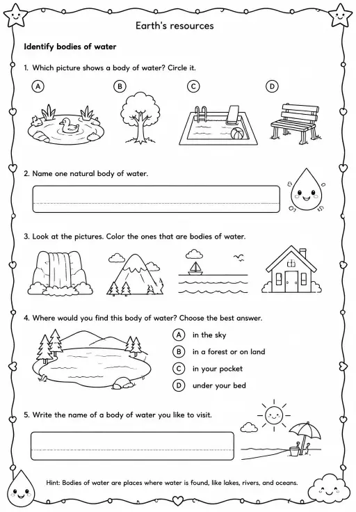 Identify bodies of water