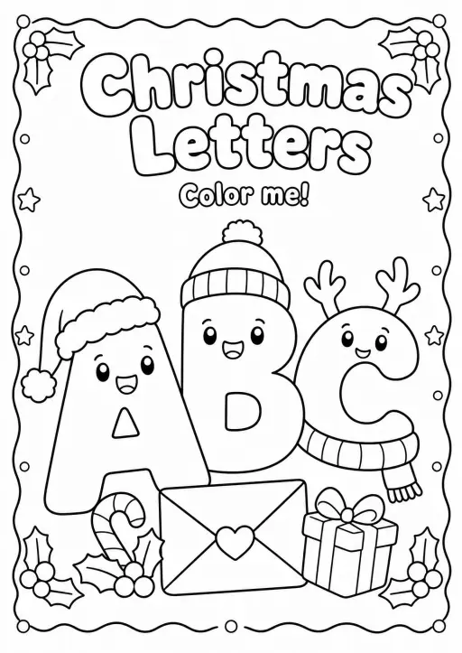 Christmas Letters Coloring Page