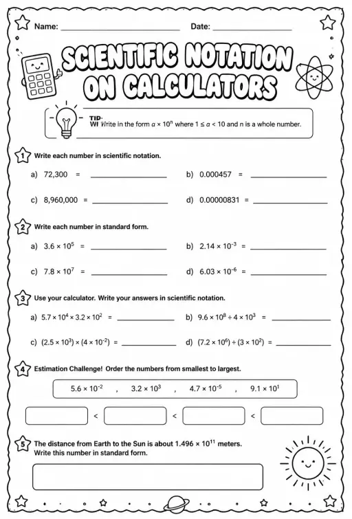 Scientific notation on calculators