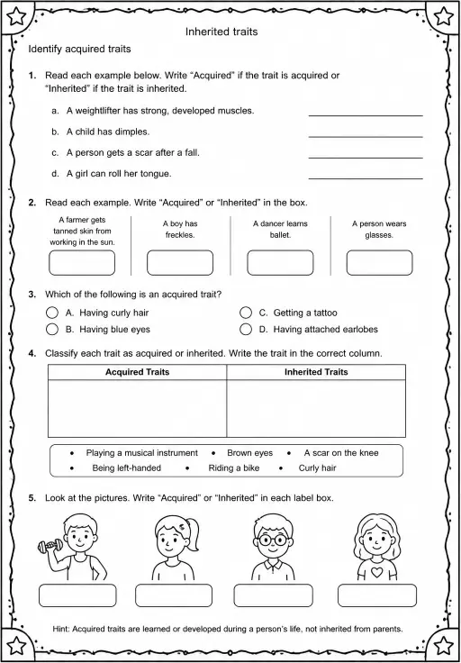 Identify acquired traits