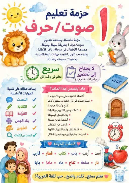 Arabic Letter Alif Phonics Worksheets Pack