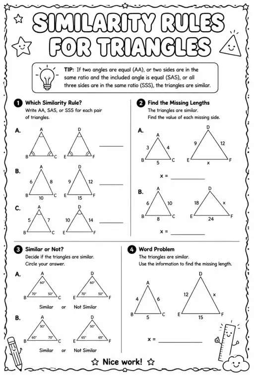Similarity rules for triangles