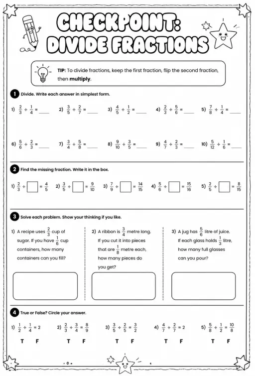 Checkpoint: Divide fractions