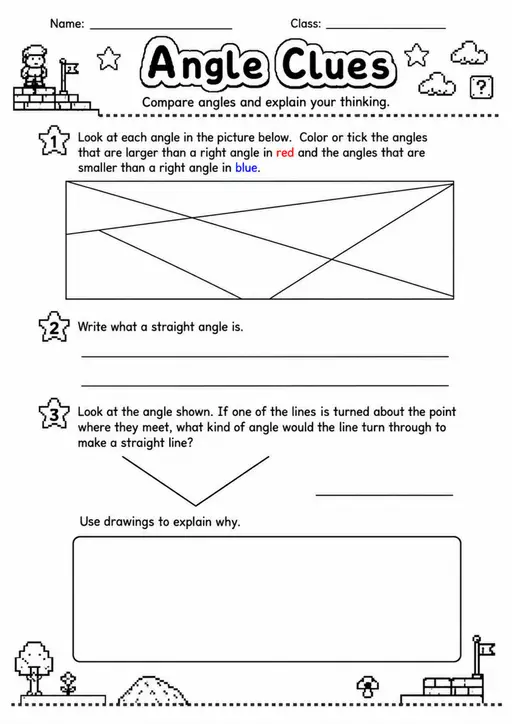 Angle Clues - Grade 3 Math Worksheet